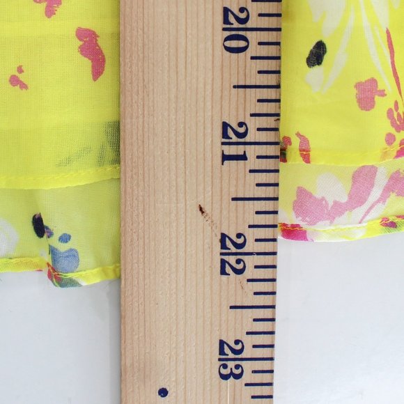 Tanya Taylor Lourdes Floral Cotton Blouse Yellow Ruffle V Neck Balloon Sleeve 4 - Picture 12 of 14